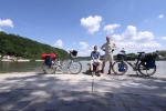 Tom und Stefan am Zusammenfluss von Inn und Donau in Passau